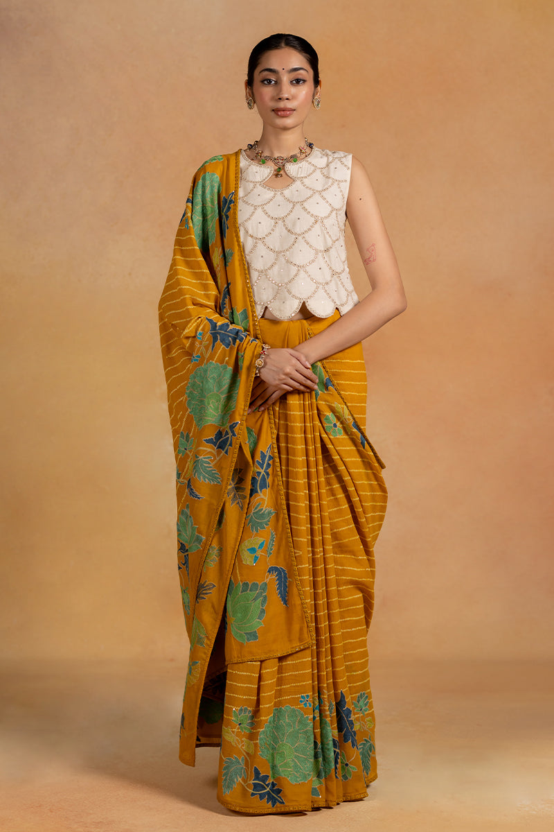 Mogra - Off white Mirror Embrodiery Blouse
