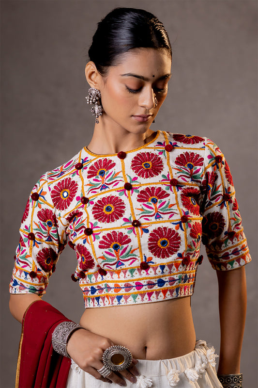 Aarambh - Hand Embroidered Floral Blouse