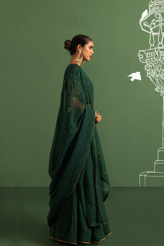 Deep green kota dupatta
