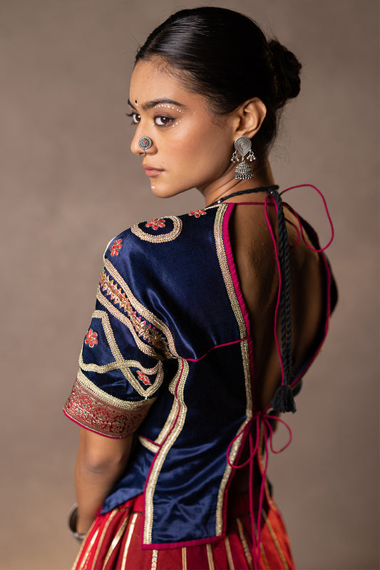 Rajwadi - Maroon Kaapadu Blouse