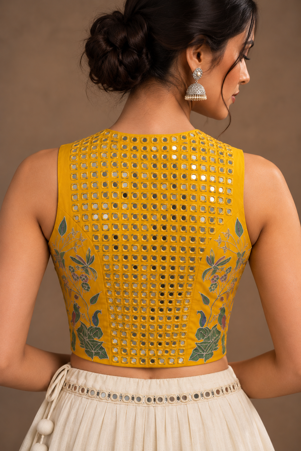 Sheri - Aari and Mirror Embroidered Crop Top