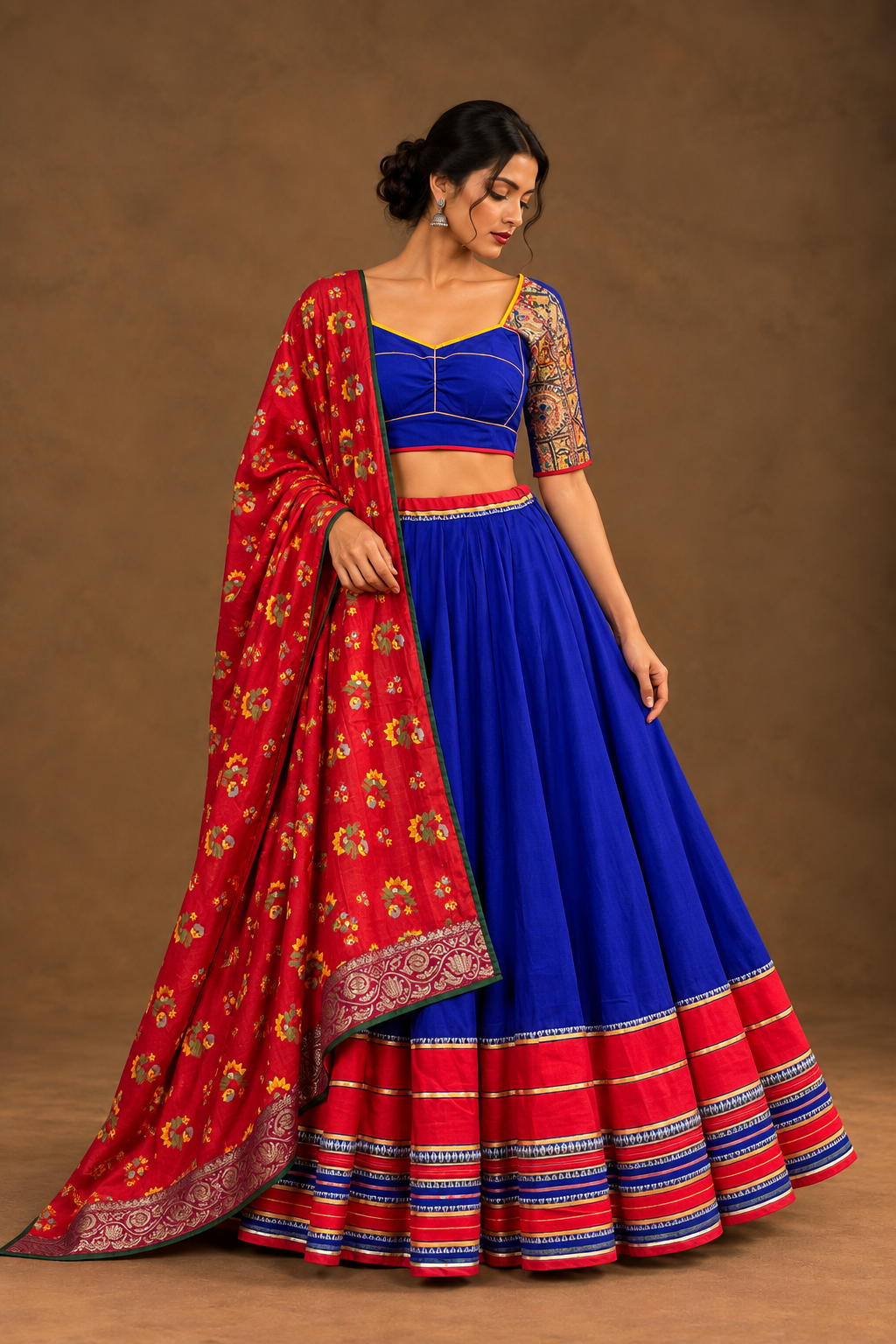Rangat - Royal Blue Handwoven Chaniya