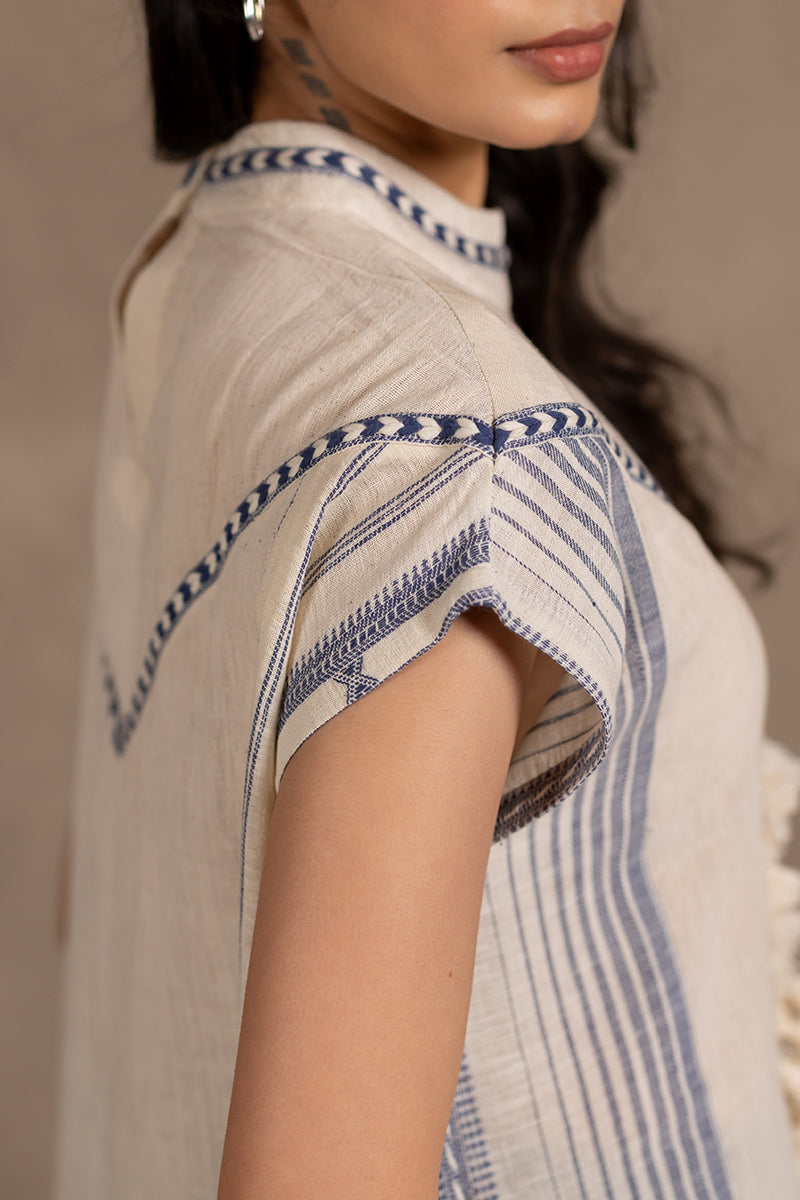 Off White Kala Cotton Cap Sleeve Dress