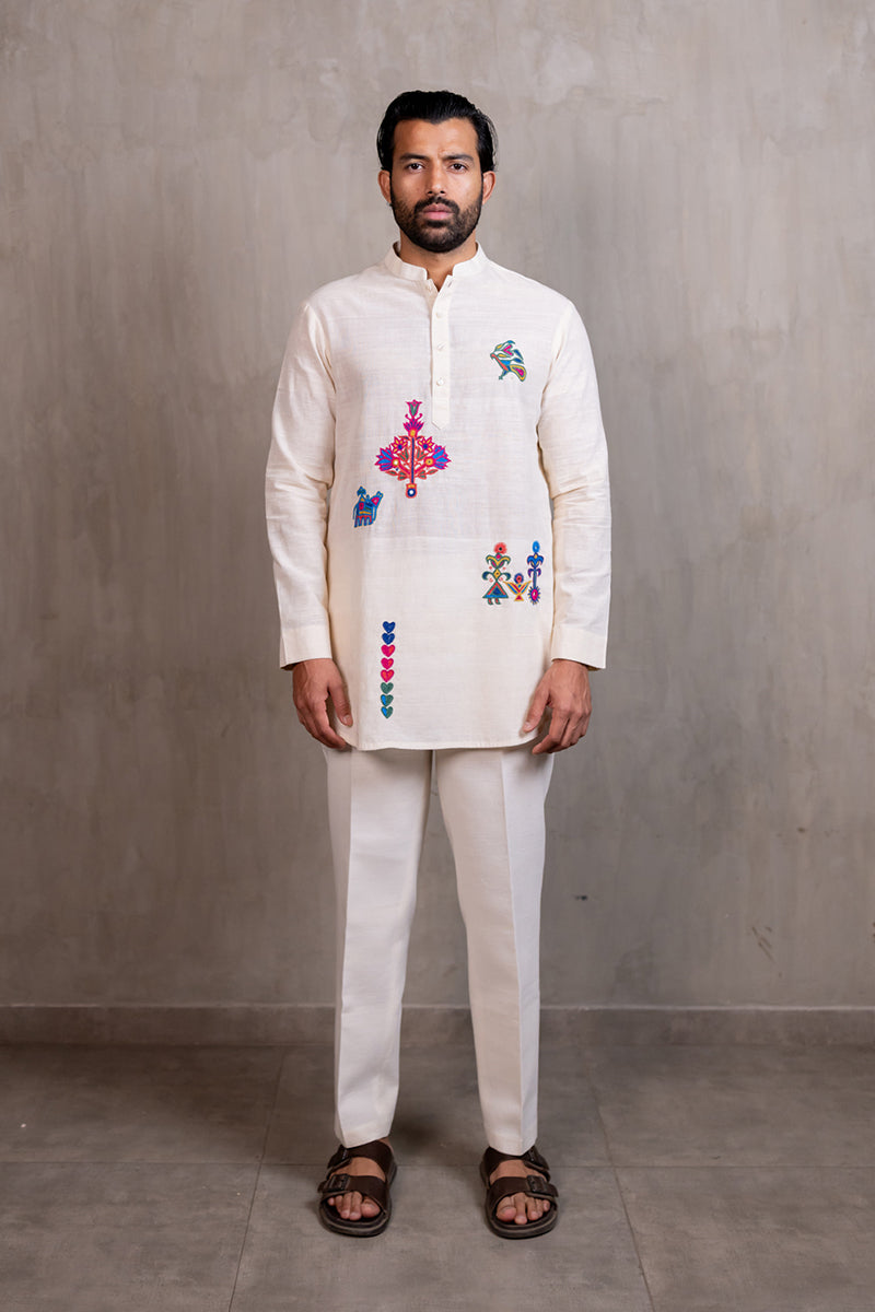 Ahir Hand Embroidered Short Kurta