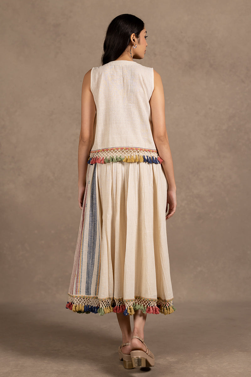 Kala Cotton Contrast Panel Skirt