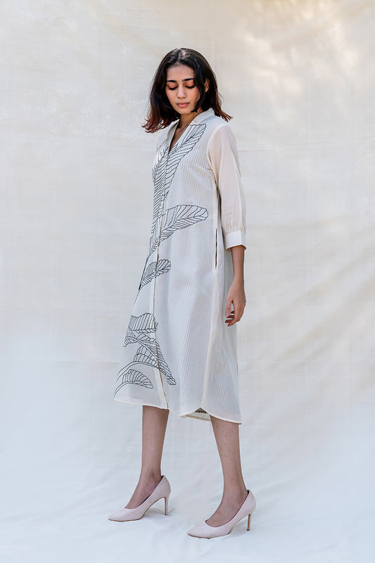 Between Leaves and Wings Shirt Dress