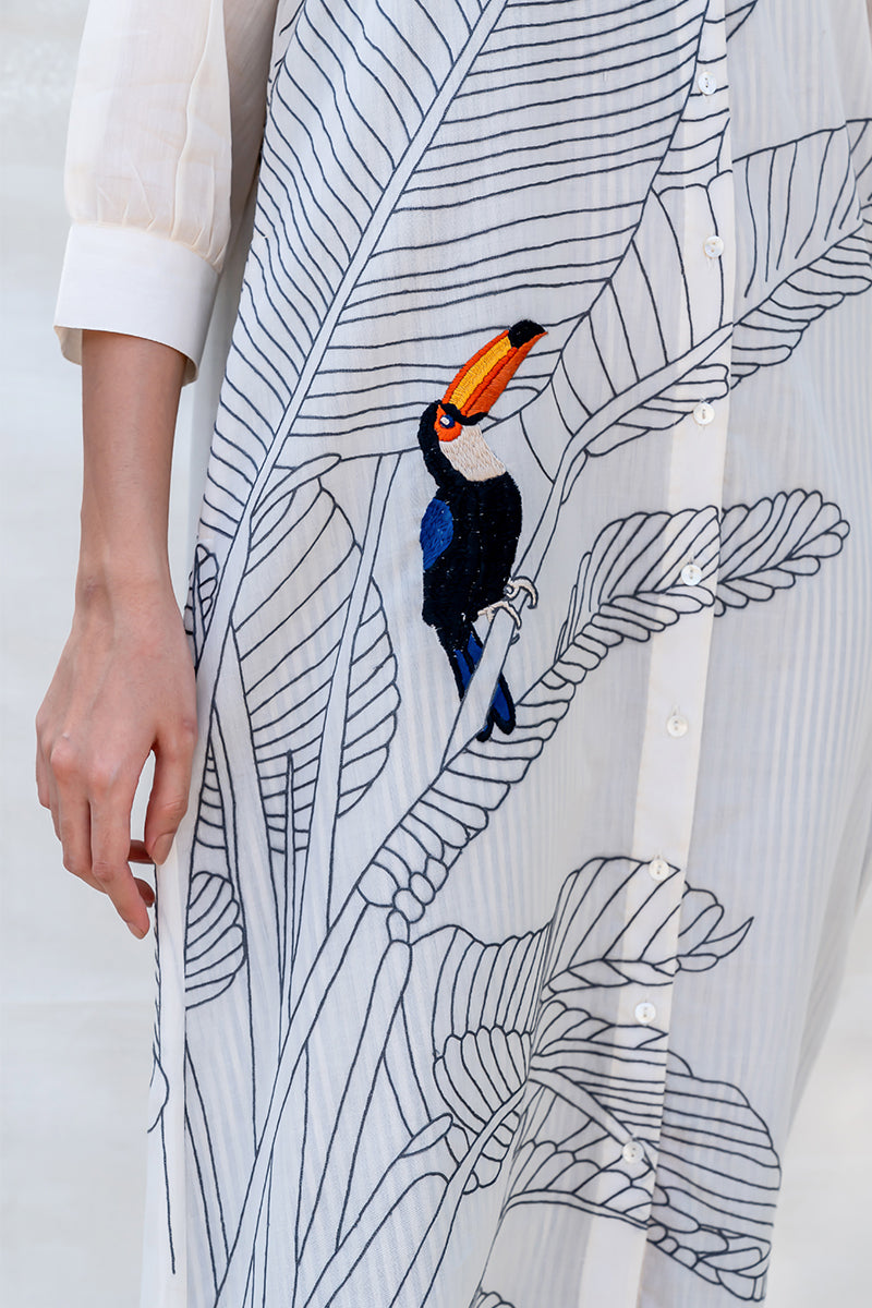 Between Leaves and Wings Shirt Dress