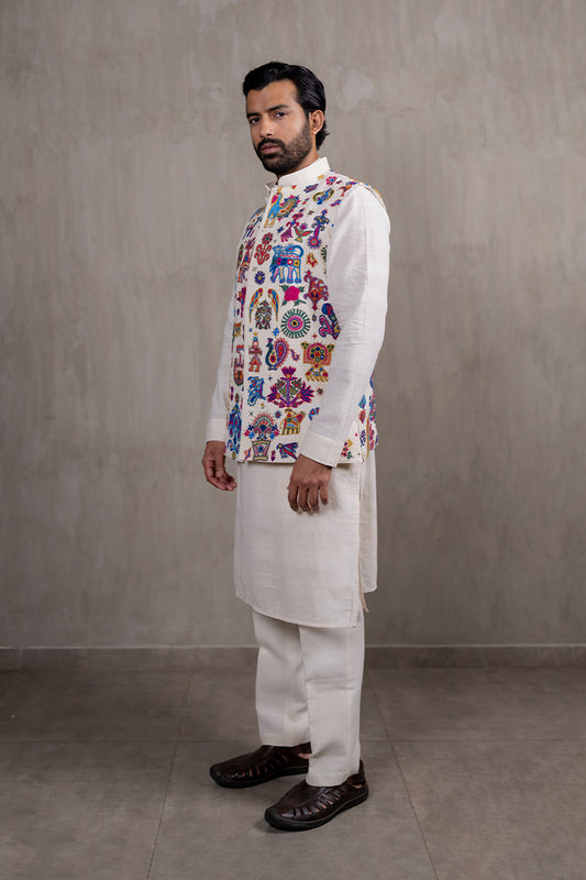 Ahir Men's Hand Embroidered Bandhgala