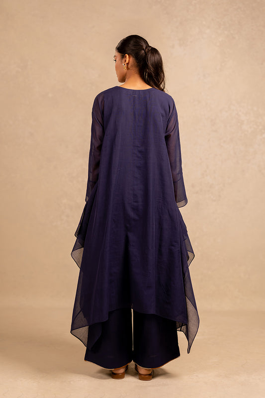 Navy blue handwoven cotton pants