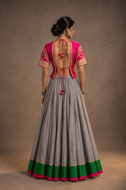 Ramzat - Grey Handwoven Chaniya