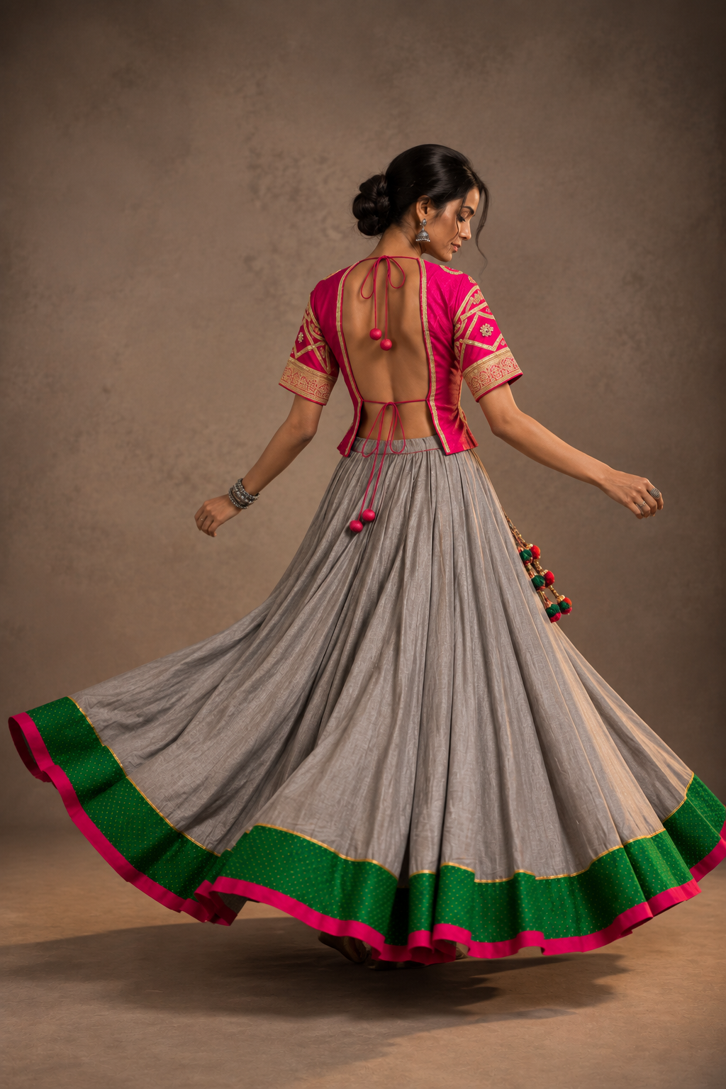 Ramzat - Grey Handwoven Chaniya