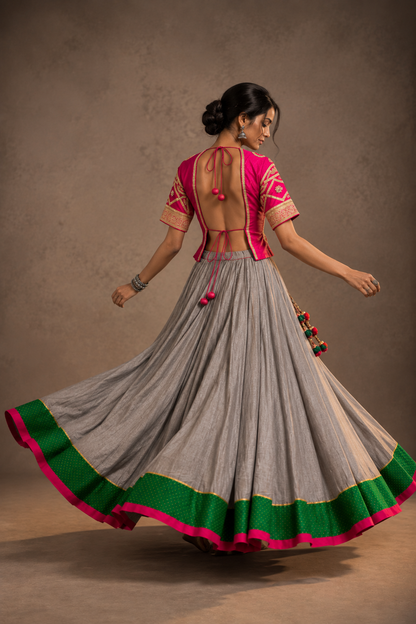 Ramzat - Grey Handwoven Chaniya