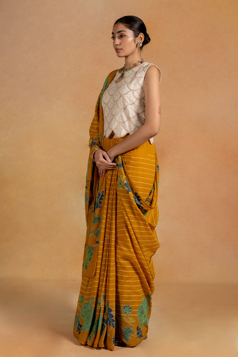 Mogra - Yellow Bandhani Saree