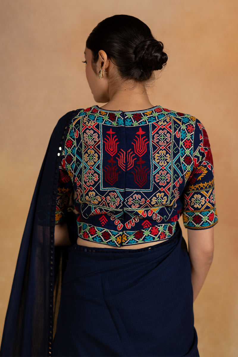 Mudra - Blue Hand Embroidered Blouse