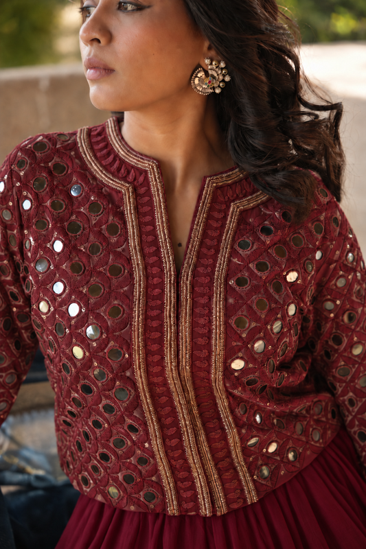 Rohini - Hand Embroidered Mirror Jacket
