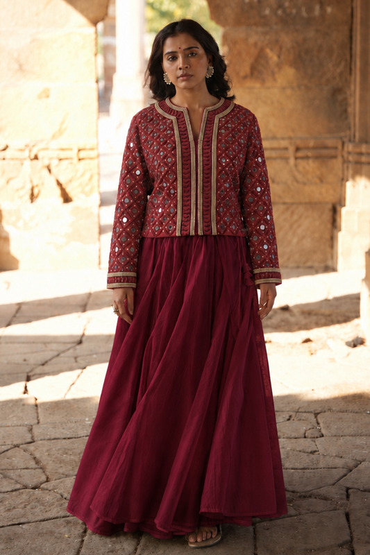 Rohini - Handwoven Khadi Chaniya