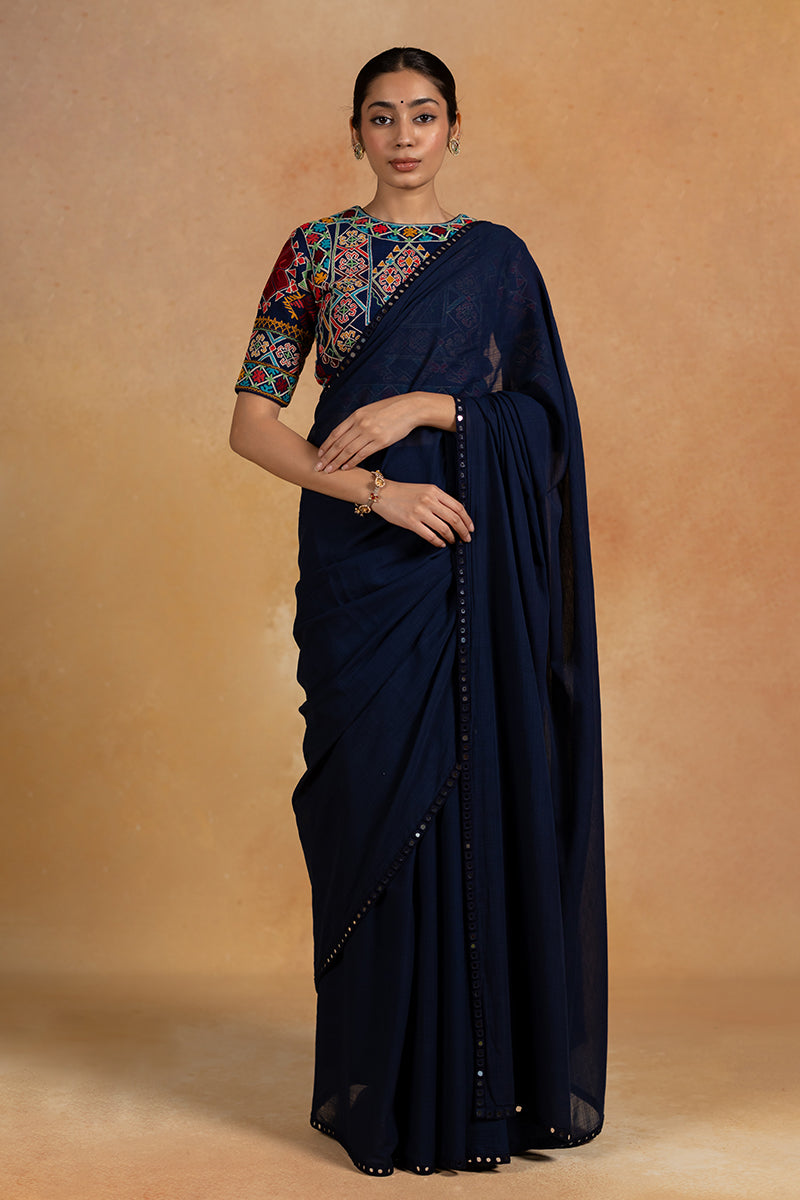 Mudra - Blue Hand Embroidered Blouse