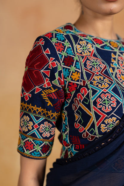 Mudra - Blue Hand Embroidered Blouse