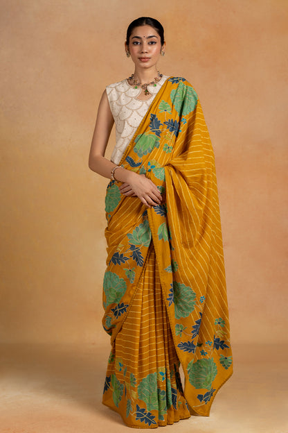 Mogra - Yellow Bandhani Saree