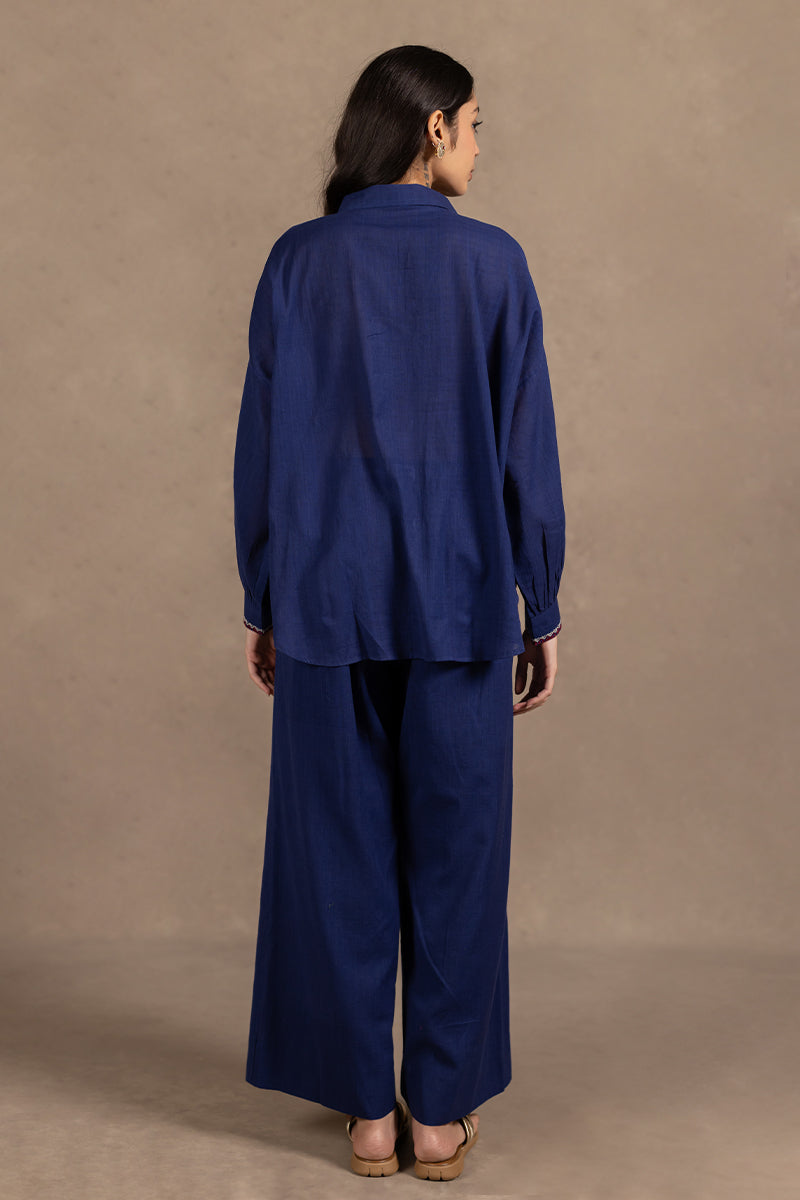 Rangat - Blue Hand Embrodiered Pant