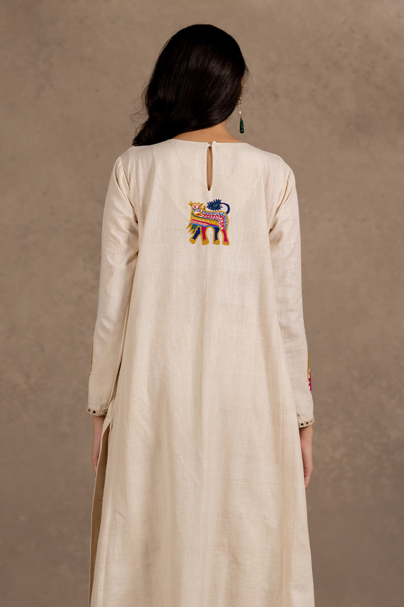 Rang - Off-white Hand Embroidered Kurta