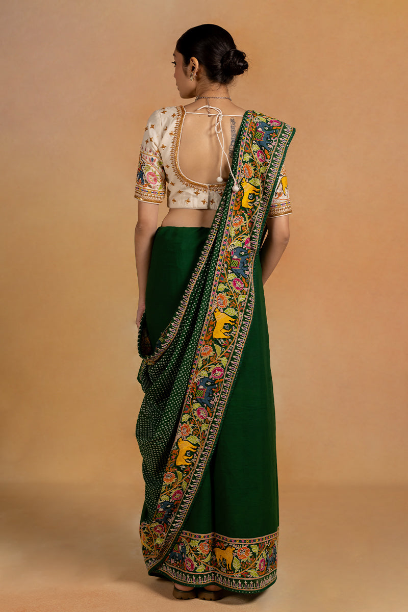 Vanraj - Off-white Hand Embroidered Blouse