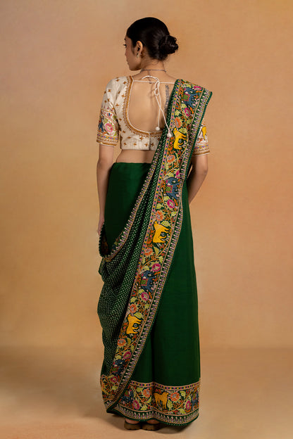 Vanraj - Off-white Hand Embroidered Blouse