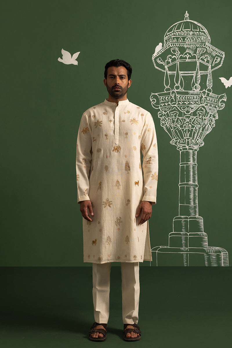 Off-white khadi men’s pants