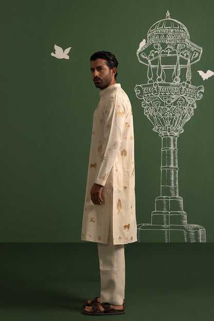 Off-white khadi men’s pants