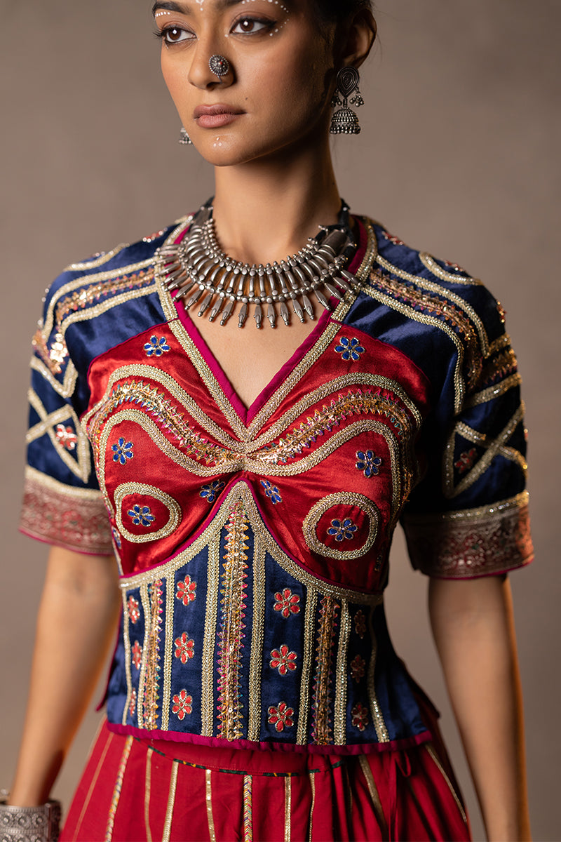 Rajwadi - Maroon Kaapadu Blouse