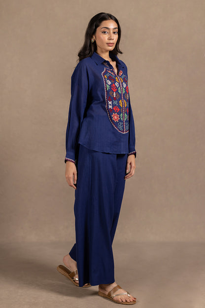 Rangat - Blue Hand Embrodiered Pant