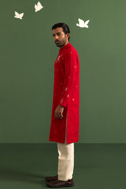 Crimson elephant kurta