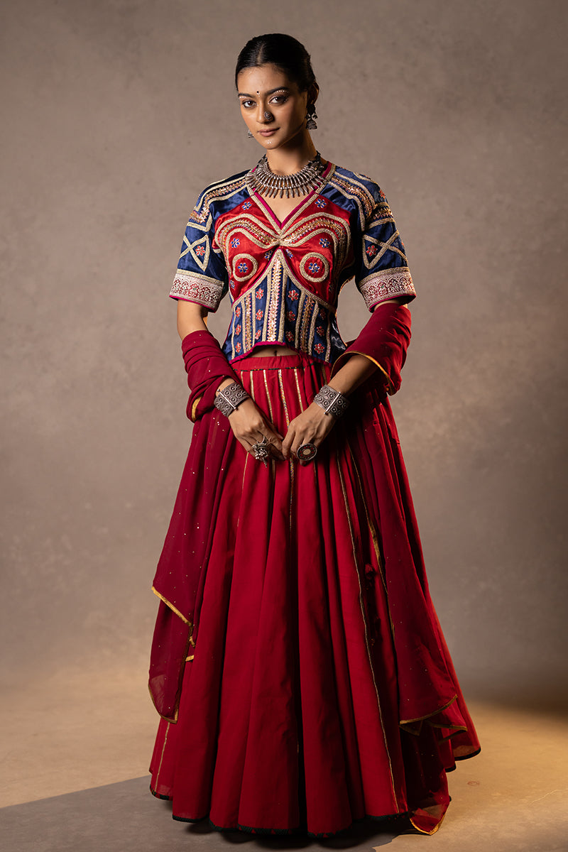 Rajwadi - Maroon Kaapadu Blouse