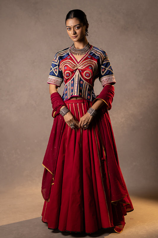 Rajwadi - Maroon Kaapadu Blouse