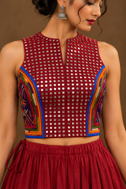 Shakti - Hand Embroidered Crop Top