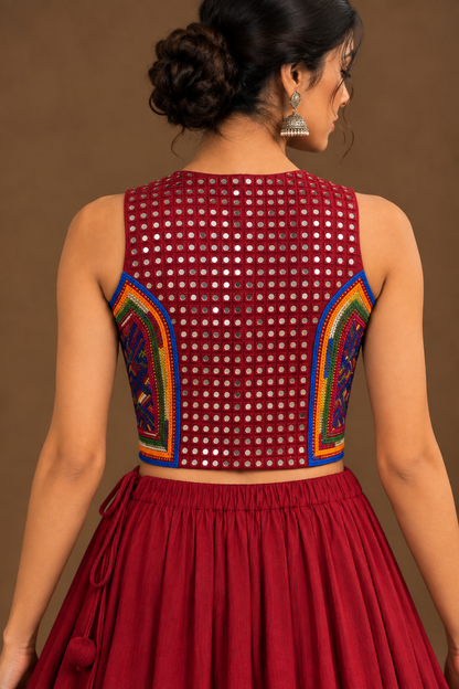 Shakti - Hand Embroidered Crop Top