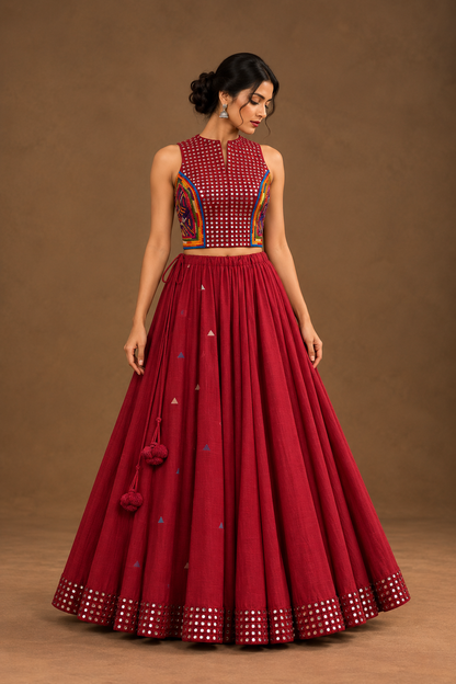 Shakti - Miirror Embroidered Chaniya