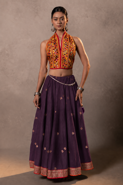 Siddhi - Purple Jamdani Chaniya