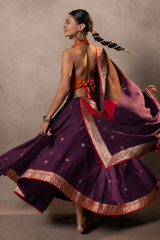 Siddhi - Purple Jamdani Chaniya