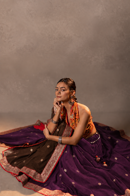 Siddhi - Purple Jamdani Chaniya