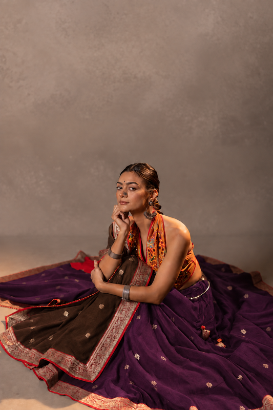 Siddhi - Purple Jamdani Chaniya