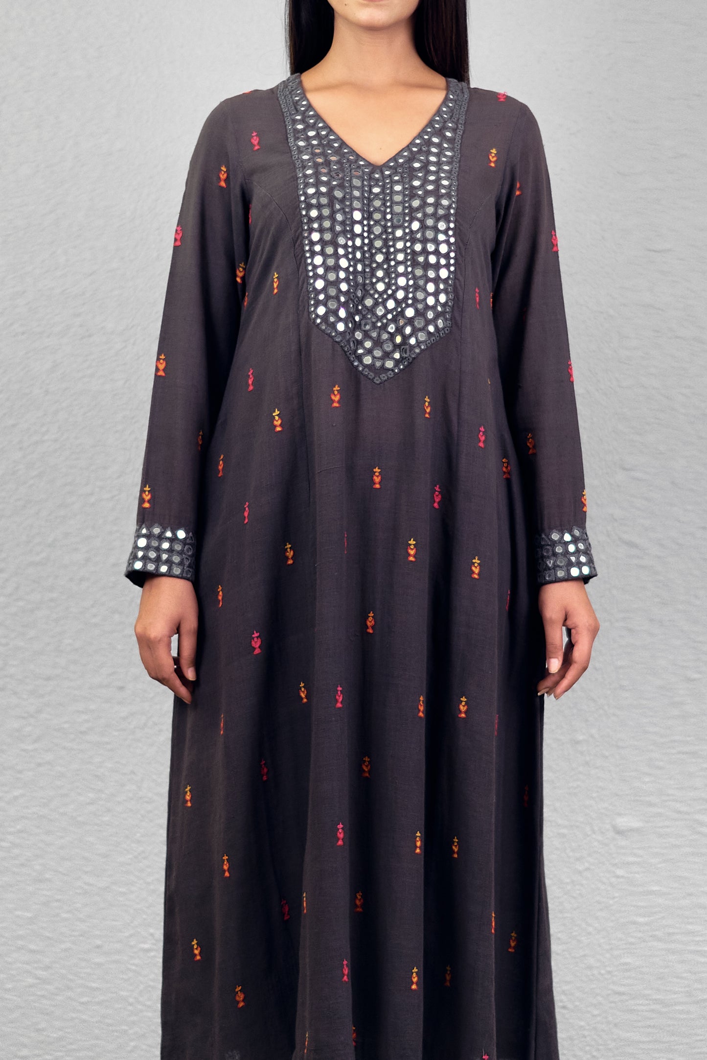 Grey abha haar yoke kurta