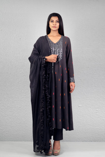 Grey abha haar yoke kurta