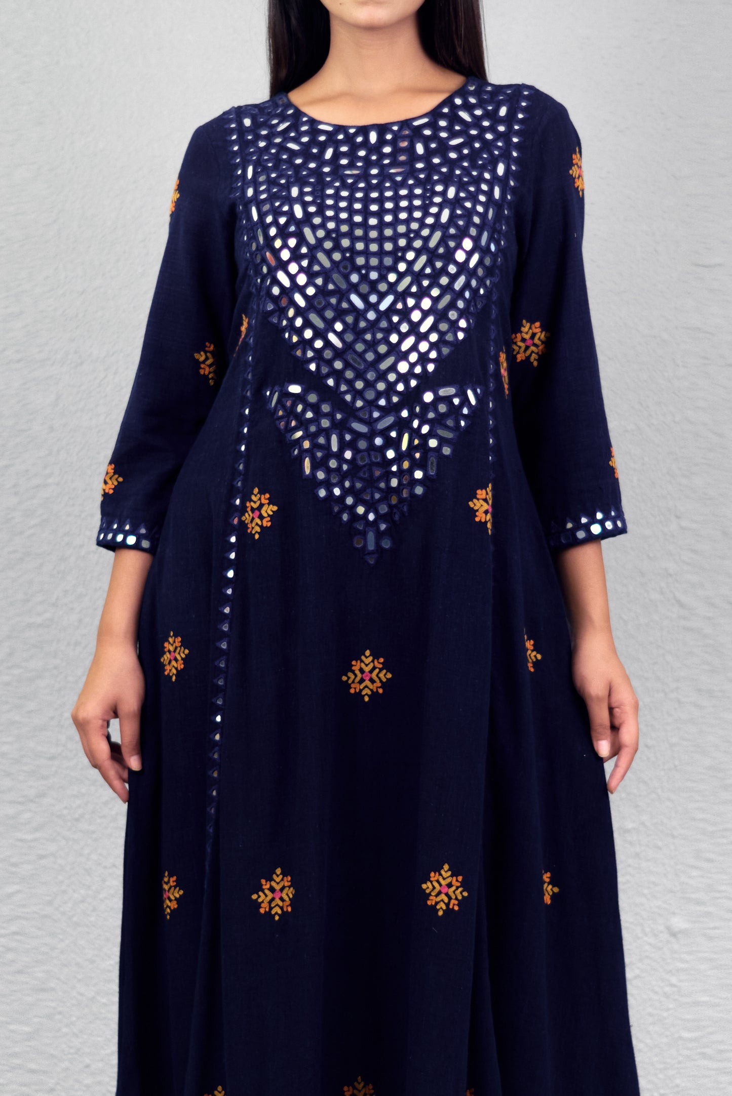 Indigo abha kalash yoke kurta