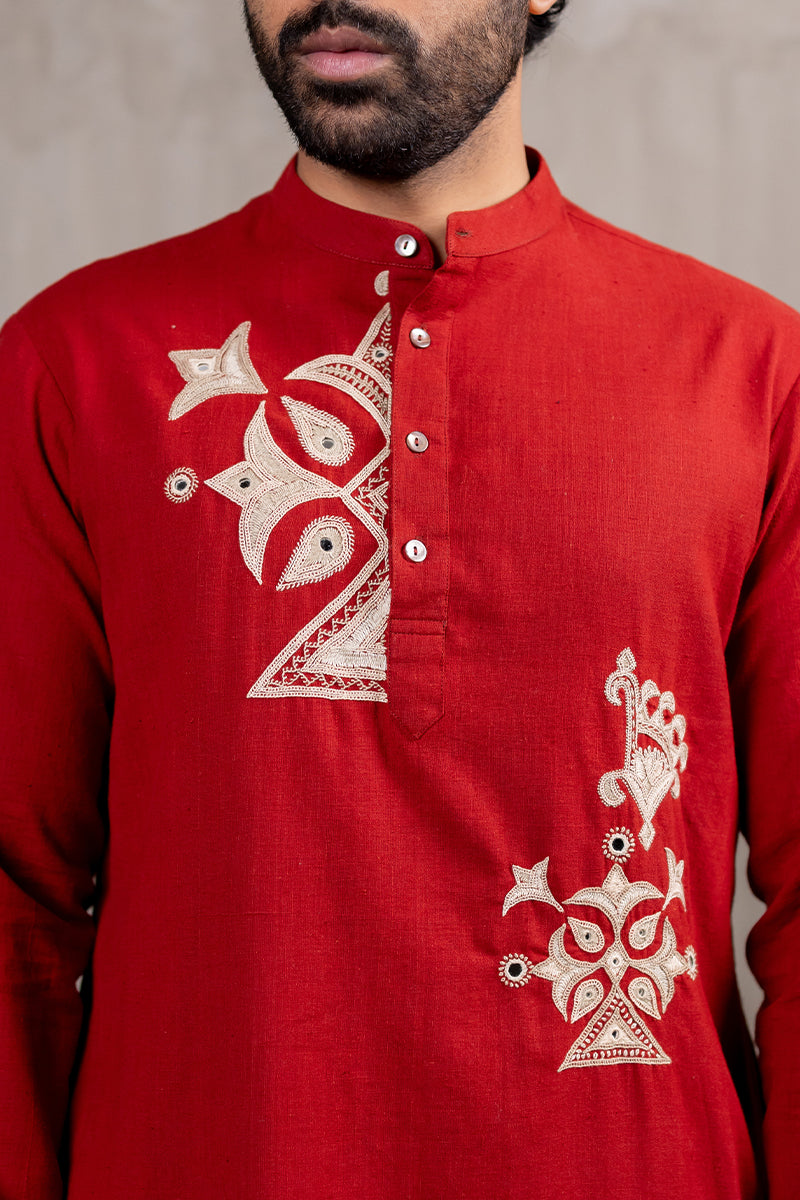 Hand Embroidered Ahir Buta Kurta
