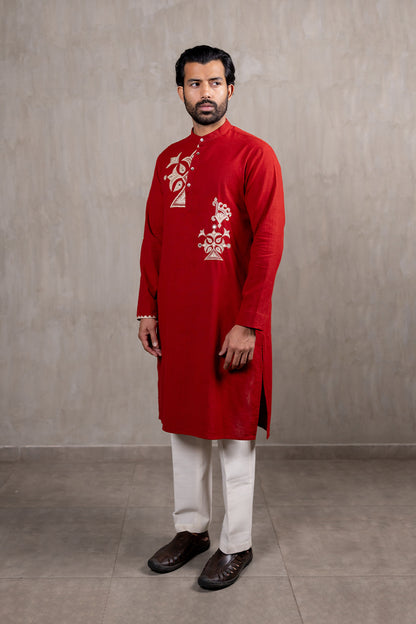 Hand Embroidered Ahir Buta Kurta