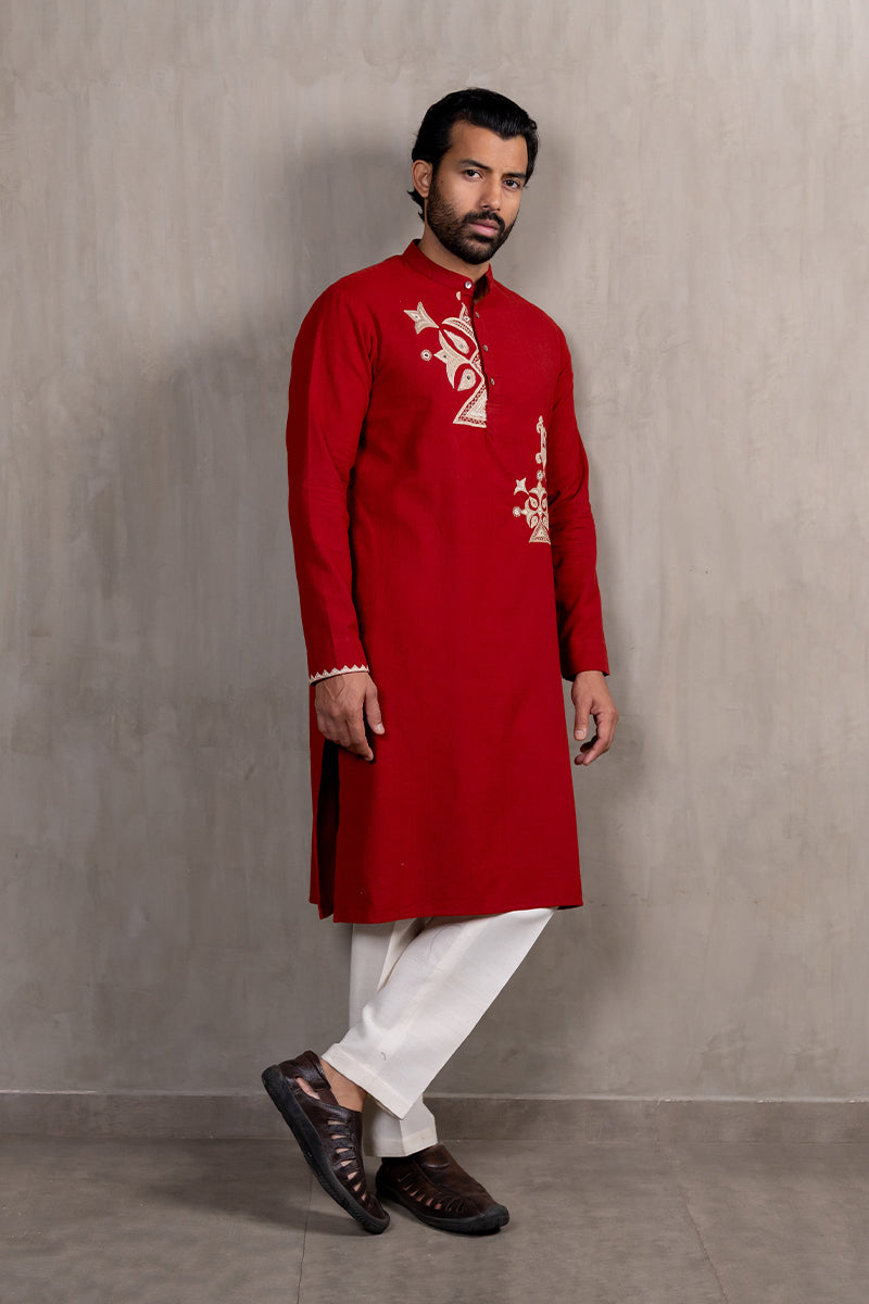 Hand Embroidered Ahir Buta Kurta
