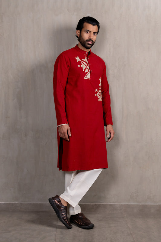 Hand Embroidered Ahir Buta Kurta