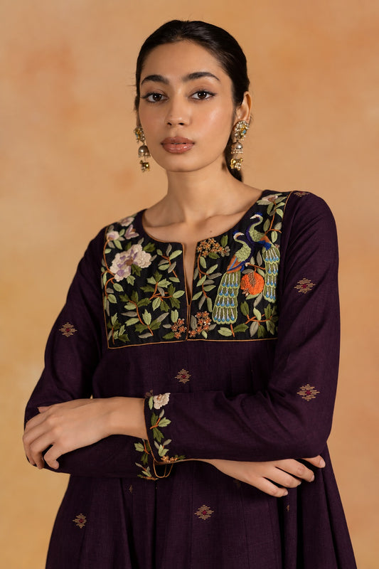 Wineberry - Parsi Hand Embroidered Kurta