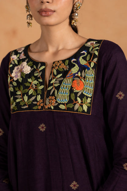 Wineberry - Parsi Hand Embroidered Kurta